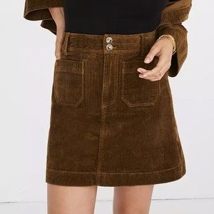 NWT Madewell Corduroy A-Line Mini Skirt